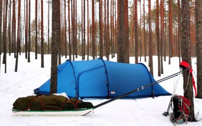 Talvivaellus Salamajärven kansallispuistossa Vaatimen kierrosta mukaillen